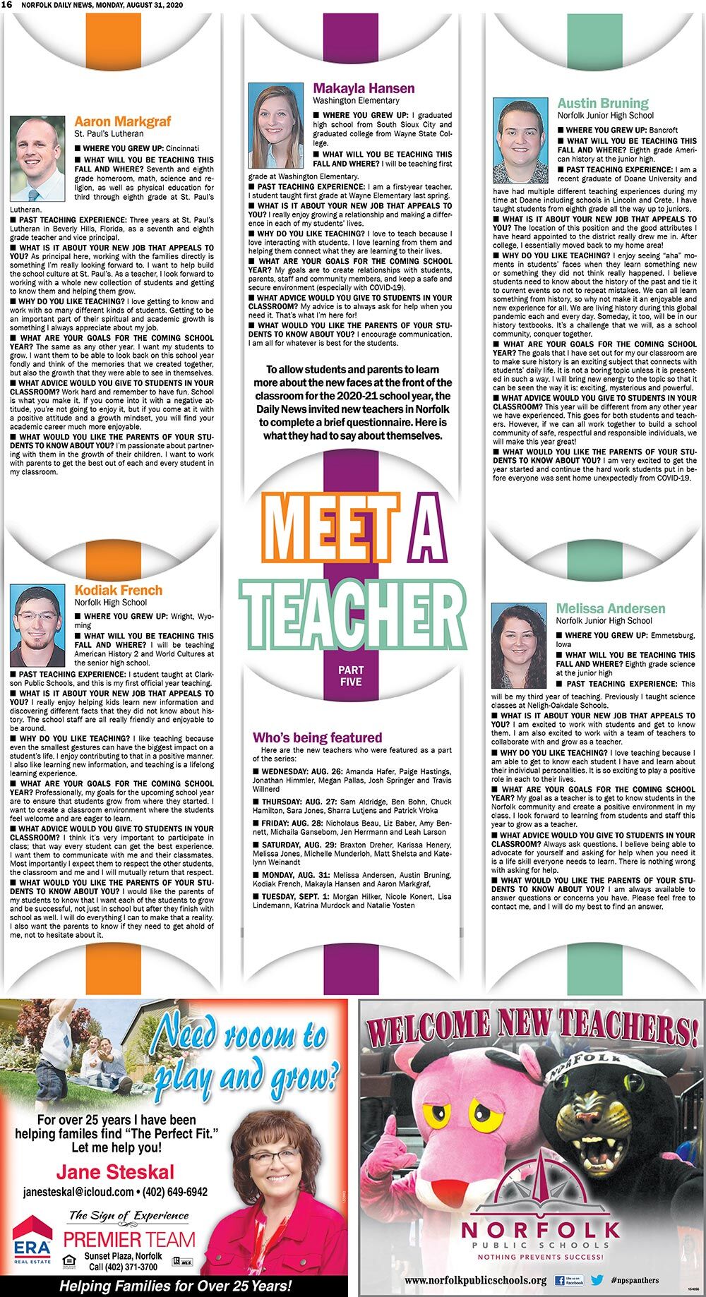 New teachers - 2020